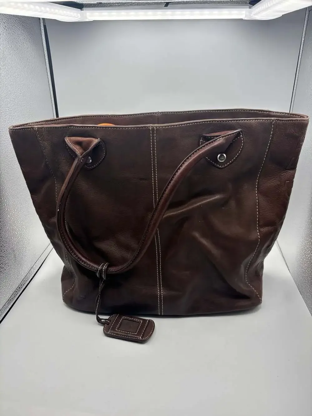 Tommy Hilfiger American Classics Brown Leather Tote Bag